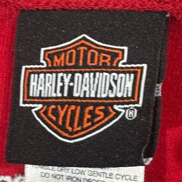 Harley-Davidson Red Long Sleeve Tee Women’s 1X Scoop Neck Milwaukee USA 2009 - Picture 8 of 9